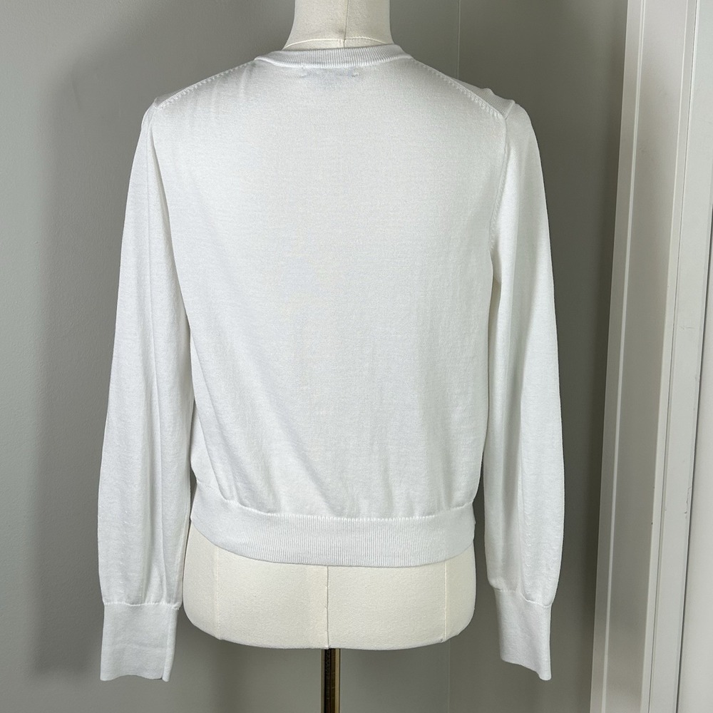 Madewell Button-Front Cardigan in 100% Cotton - White New - Picture 4 of 11